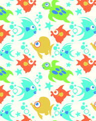 underwater, fish ocean,  deep sea aquarium Design pattern 