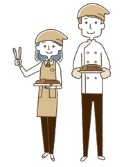 パン屋の店員_男女セット