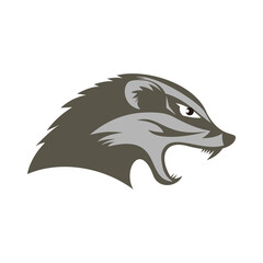 badger head logo design template