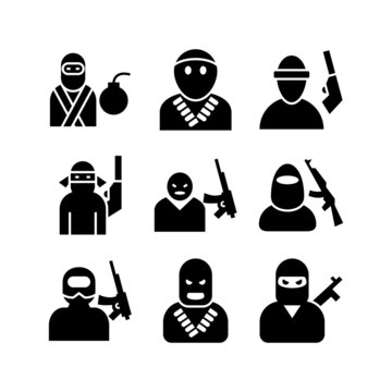 terrorist icon or logo isolated sign symbol vector illustration - high quality black style vector icons
