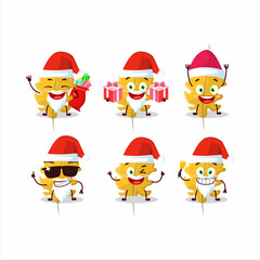 Santa Claus emoticons with oak yellow leaf angel cartoon character