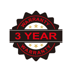 3 years warranty icon isolated on white background