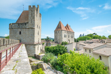View of Carcassonne from the fortress - Languedoc, France