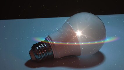 Light Bulb Stars Innovation Idea Space Dark