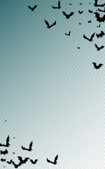 Dark Bats Horrible Vector Transparent Background.