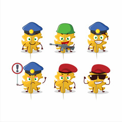 A dedicated Police officer of oak yellow leaf angel mascot design style