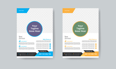Corporate Flyer template A4 two color template
