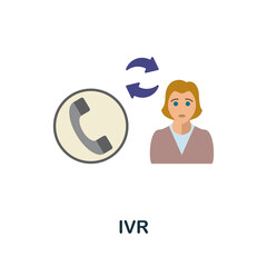 Ivr flat icon. Colored sign from customer service collection. Creative Ivr icon illustration for web design, infographics and more