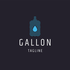 Water gallon logo icon design template flat vector