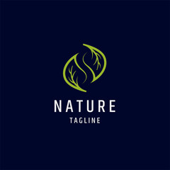 Letter S green leaf initial logo icon design templateflat vector