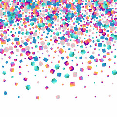 Holographic Cube Vector White Background.