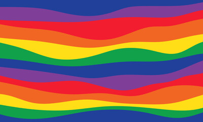 LGBTQ+ sign. Wavy rainbow colors.