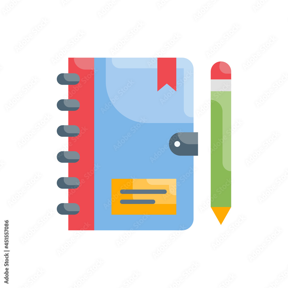 Poster notebook vector flat icon style illustration. eps 10 file