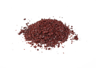 sumac spice on white. Ground Sumac Powder Spice isolated.