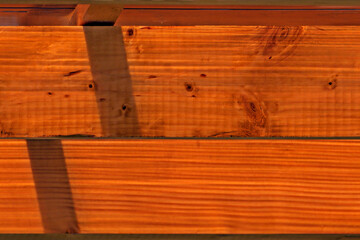 A fragment of a wooden truss system in close-up