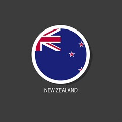 New Zealand flag vector circle shape.