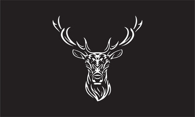 deer logo on black background