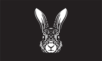 rabbit logo on black background