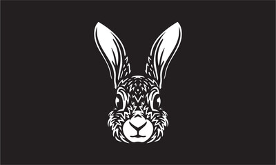 rabbit logo on black background