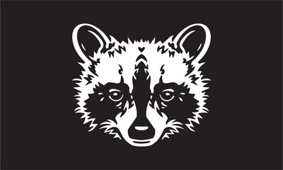 raccoon logo on black background
