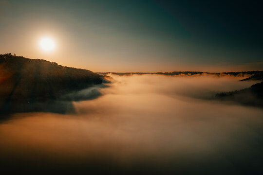 Salzach Tal Burghausen Sonnenaufgang