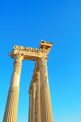 Ruins of the Temple of Apollo in Side in a summer day, Antalya, Turkey