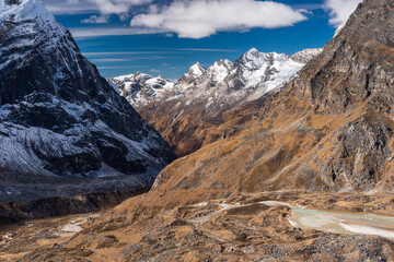 Himalaya mountains range landscape view from Khare village view point, Mera peak trekking in Nepal