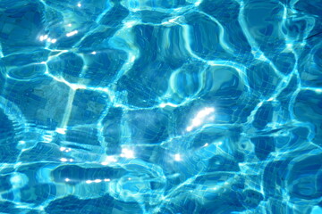 Water abstract background, Swimming pool rippled. Surface of blue swimming pool,background of water in swimming pool. Water background blue. Water reflection.