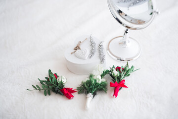 Wedding luxury jewelry for bride on beautiful background