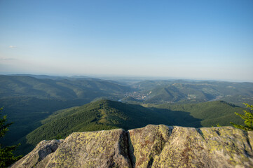 Fototapeta premium Panorama of the Carpathian mountains, beautiful summer landscape