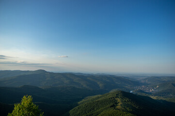 Panorama of the Carpathian mountains, beautiful summer landscape