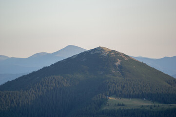 Panorama of the Carpathian mountains, beautiful summer landscape