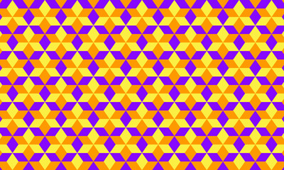 Geometric pattern of a combination of three colored squares_orange purple light yellow_Graphic material
