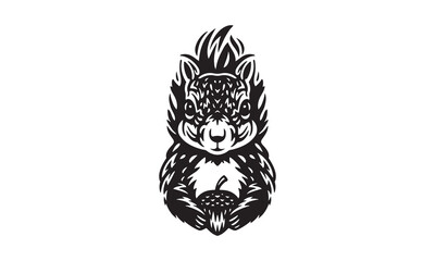 squirrel logo on white background