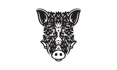wild boar logo on white background