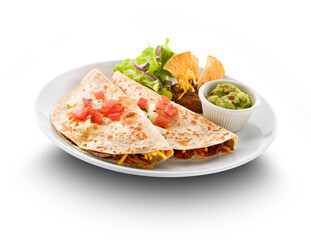 Quesadillas Tijuana  con guacamole. Tijuana quesadillas with guacamole.