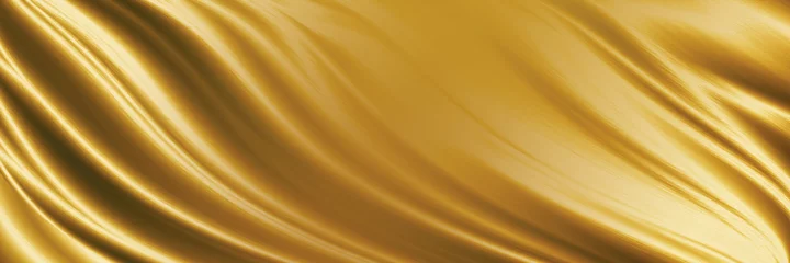Rolgordijnen Gold fabric texture background 3D illustration © ArtBackground