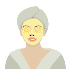 woman with a face mask oranges