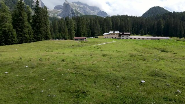 Aerial Drone - Overview of the Italian Alps.