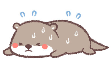 熱中症のカワウソ