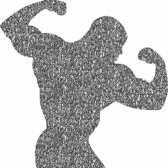 This is an image of text portrait of bodybuilder.