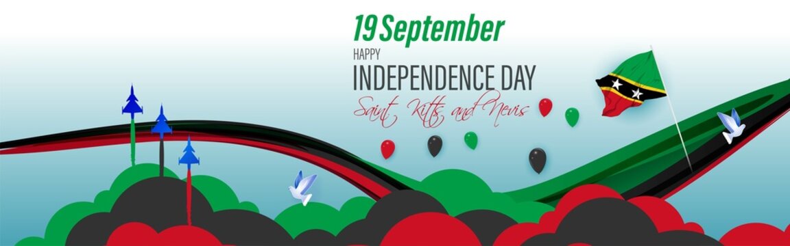 vector illustration for independence day-saint-kitts-and-nevis-19 September