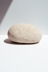 Fototapeta na wymiar Stone podium to display products or cosmetics. Ecological trends. Place for text