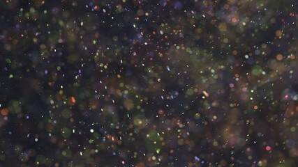 The beautiful flight of shimmering particles. slow motion