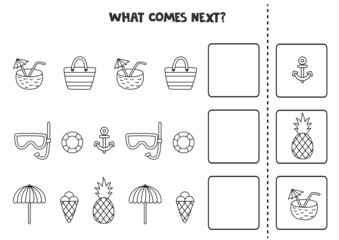 What comes next game with black and white summer elements.