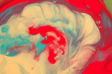 red abstract liquid pattern background.color mixing paint.marble texture