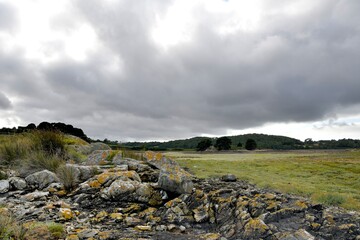 Beautiful view on the Jaudy river outfall in Brittany France