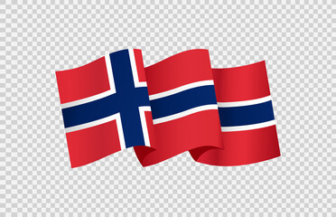 Waving flag of Norway isolated  on png or transparent  background,Symbol of Norway,template for banner,card,advertising ,promote, vector illustration top gold medal sport winner country