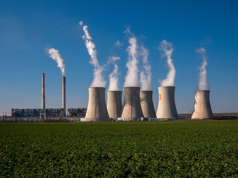 POCERADY &ndash; April 9, 2020:  coal fired power station, April 9, 2020. Pocerady, Czech republic
