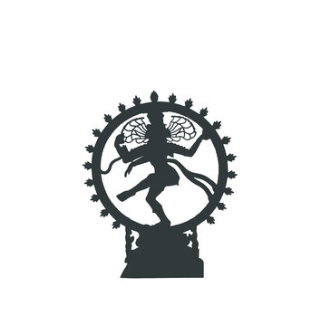 Shiv Nataraj (lord Shiva) silhouette vector. Shiva silhouette graphic.
